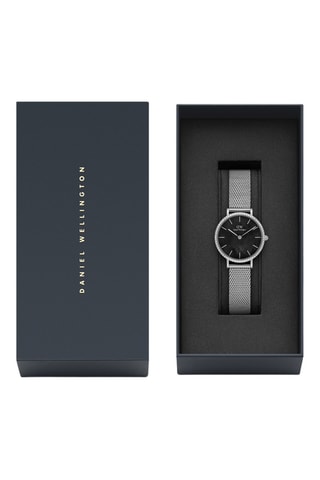 Roestvrij Stalen Quartz Horloge met Parelmoer Petite 28 Bezel - Zilverkleurig en Zwart