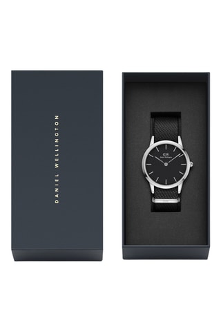 Nylon Quartz Horloge Iconic 40 - Zwart en Zilverkleurig