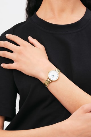 Roestvrij Stalen Quartz Horloge Petite Roman - Goudkleurig en Wit