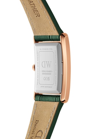Leren Quartz Horloge Bound RG - Groen en Roségoudkleurig