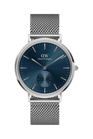 Roestvrij Stalen Quartz Horloge Classic Multi-Eye 40 - Zilverkleurig en Donkerblauw