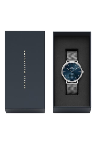 Roestvrij Stalen Quartz Horloge Classic Multi-Eye 40 - Zilverkleurig en Donkerblauw
