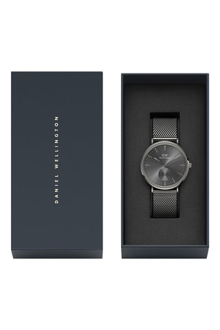 Leren Quartz Horloge Classic Multi-Eye 40 Antraciet-Grijs  - Grijs