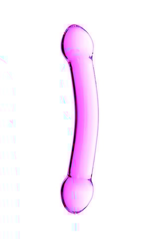 Dildo duplo em vidro Rosa - 22,5 cm