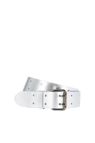 Ceinture en cuir de veau - Argenté