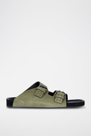 Mules en cuir de veau - Kaki