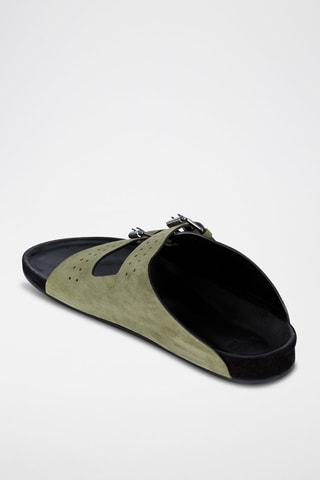 Mules en cuir de veau - Kaki