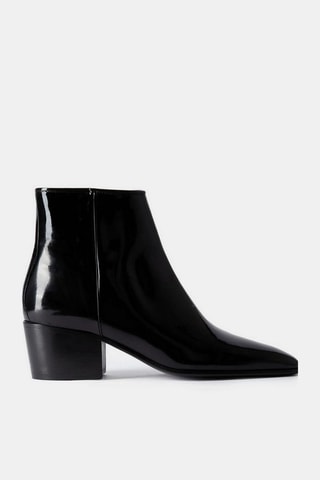 Bottines en cuir verni - Noir