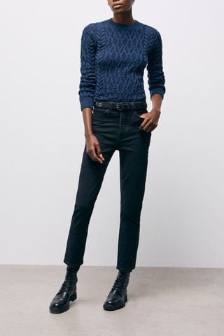 Pull en mérinos - Bleu marine