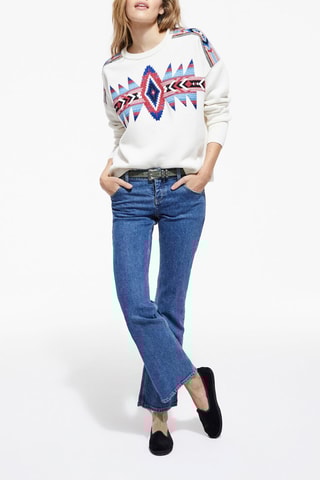 Pull en laine - Blanc et bleu