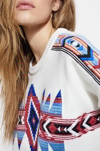 Pull en laine - Blanc et bleu