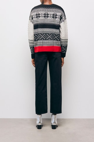 Pull en laine - Ecru et noir