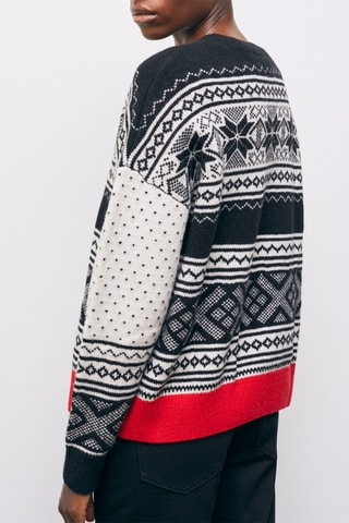 Pull en laine - Ecru et noir