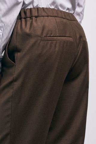 Pantalon droit en laine Marron