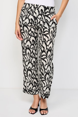 Pantalon droit en soie - Blanc et noir