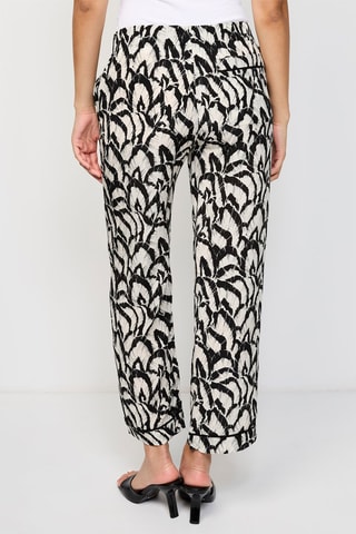 Pantalon droit en soie - Blanc et noir