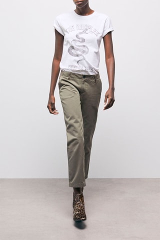 Pantalon droit 7/8 - Kaki