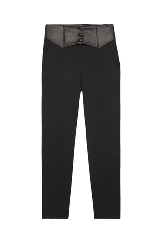 Pantalon droit en laine - Noir