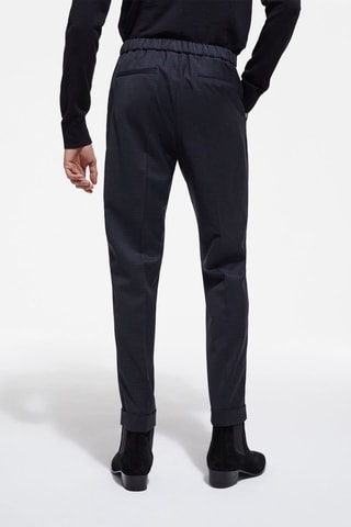 Pantalon droit en laine Bleu marine