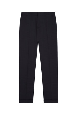 Pantalon droit en laine Bleu marine