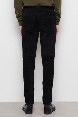 Pantalon droit en nubuck Noir