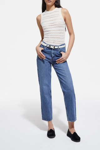 Jean mom - Bleu marine
