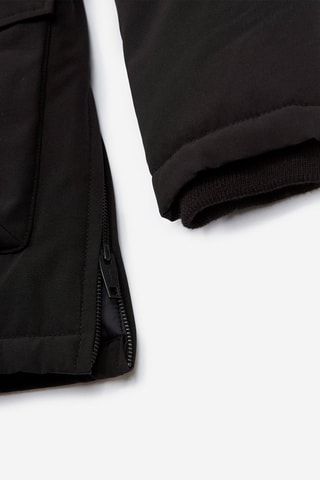 Parka à capuche - Noir et beige