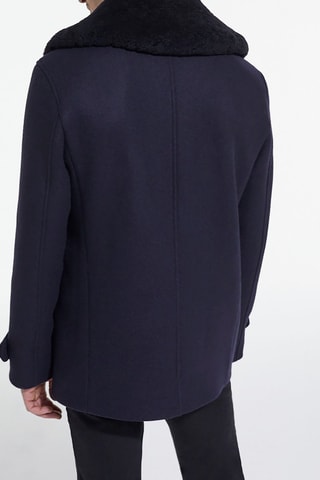 Caban en laine Noir