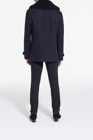 Caban en laine Noir