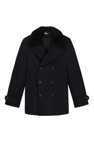 Caban en laine Noir