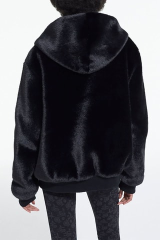Veste réversible à capuche en laine - Noir