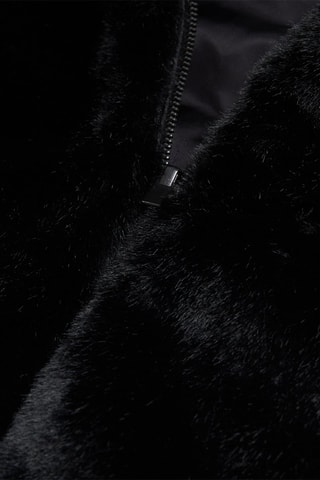 Veste réversible à capuche en laine - Noir