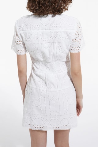 Robe chemise en broderie anglaise - Blanc