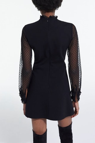 Robe bi-matière - Noir
