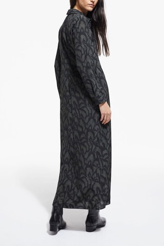 Robe chemise en soie - Kaki