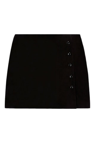 Minijupe en cuir de chèvre - Noir