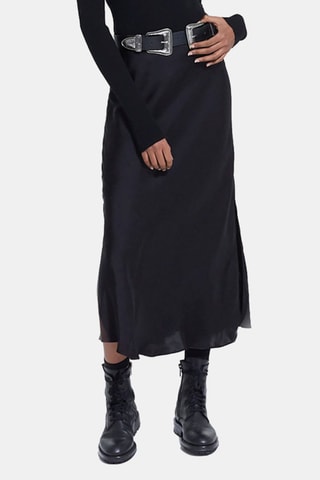 Jupe longue satinée - Noir