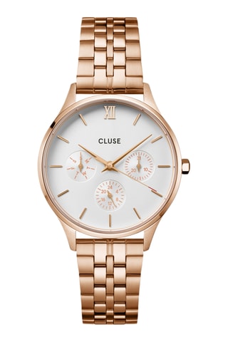Montre à quartz en acier Minuit - Doré rose et blanc