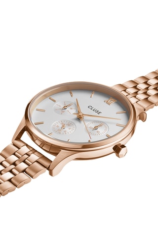 Montre à quartz en acier Minuit - Doré rose et blanc