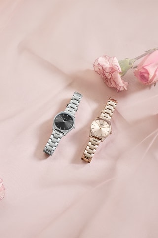 Montre à quartz en acier Féroce Petite - Argenté et noir