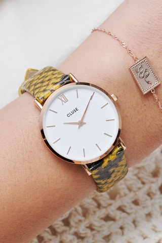 Bracelet pour montre en cuir Minuit - Jaune