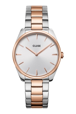 Montre à quartz en acier Féroce - Argenté et doré rose