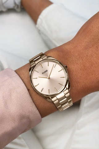 Montre à quartz en acier Féroce Petite - Doré