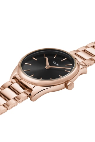 Montre à quartz en acier Féroce Petite - Doré rose et noir