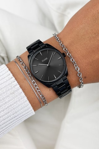 Montre à quartz en acier Féroce Petite - Noir