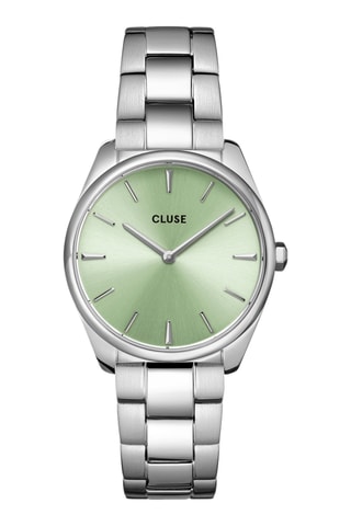 Montre à quartz en acier Féroce Petite - Argenté et vert d'eau
