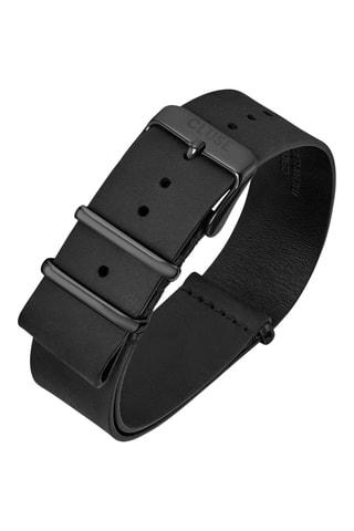 Bracelet pour montre en cuir Nato - Noir
