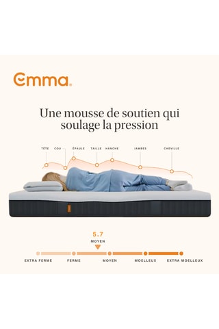 Ensemble lit Cocoon Plus Emma + Matelas Hybride V2 - Gris