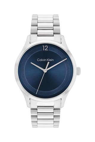 Montre à quartz en acier - Argenté et bleu marine