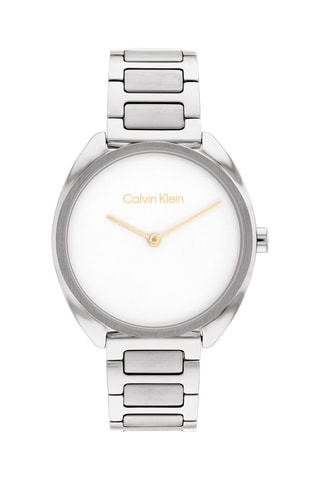 Montre à quartz en acier - Argenté et blanc